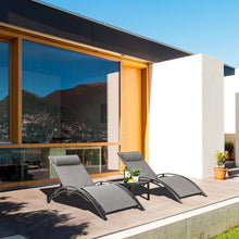 Aluminium Sonnenliege XXL Set mit Beistelltisch und