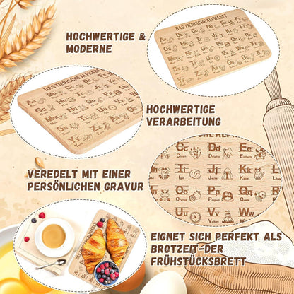 Frühstücksbrett ABC Schulanfang Deko Geschenke Einschulung