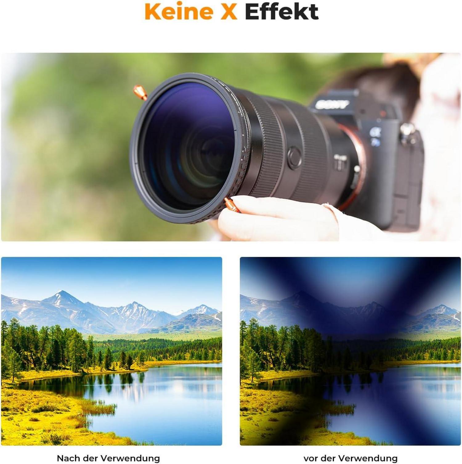 72mm ND CPL Filter K&F Concept Nano-K Serie 2-in-1 multifunktionaler Graufilter