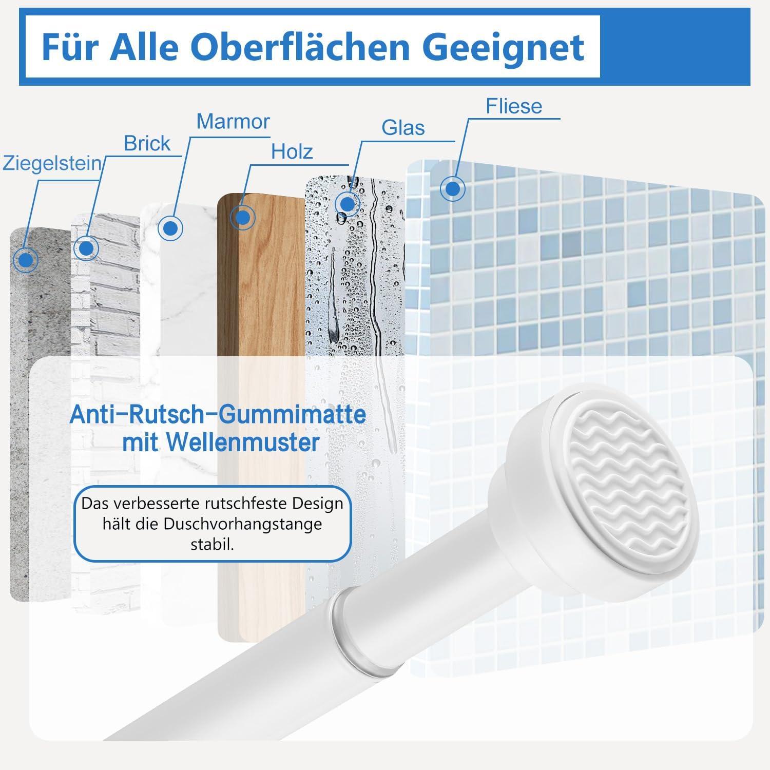 Gardinenstange Teleskopstange Duschvorhangstange Badezimmer Badewanne