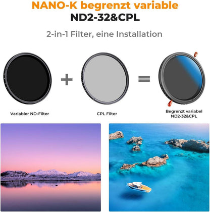 ND CPL Filter 49mm 2-in-1 Multifunktionaler Graufilter