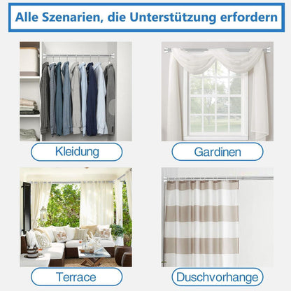 Verstellbare Duschvorhangstange Teleskopstange Weiß 75-134CM