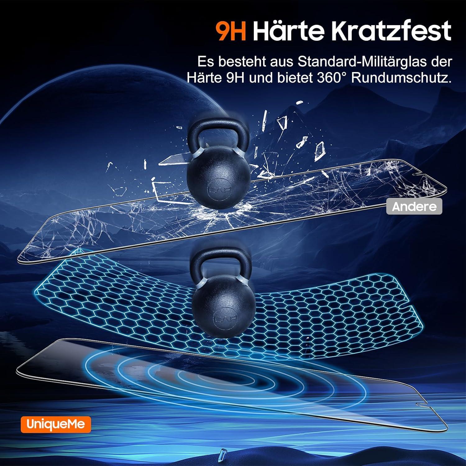 Schutzfolie Samsung Galaxy S24 Plus Panzer Glas 3er Set_hell