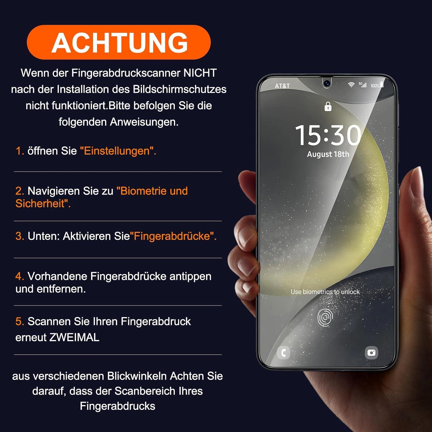 Schutzfolie Samsung Galaxy S24 Plus 3 Stück Panzerglas Anti-Kratzer HD-Klar