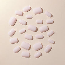 24 Stück Milchig Kurz Eckig Kunstnägel Press on Nails Glossy