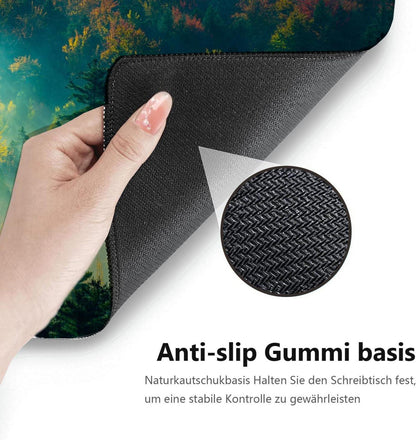 Gaming Mauspad XXL 900x400mm Morgenglanzwald Groß Vernähte Kanten Wasserdicht Anti-Rutsch