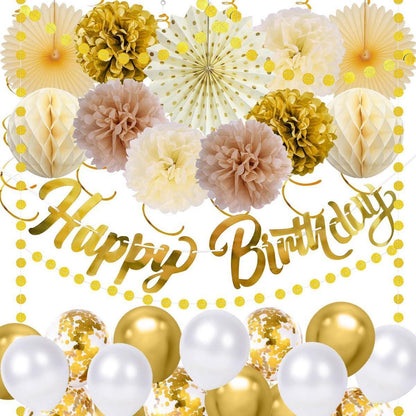 Geburtstagsdeko Set Happy Birthday Party Deko Sage Grün Gold