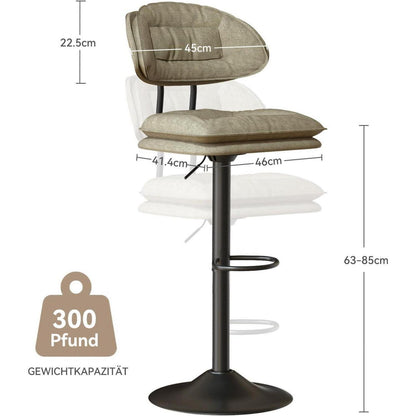 Barhocker 2er Set Beige – Ergonomisch & Verstellbar