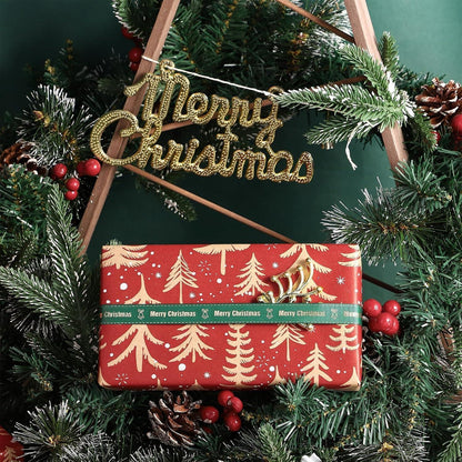 Weihnachtsgeschenkpapier Rolle mit rotem Weihnachtsbaum Design