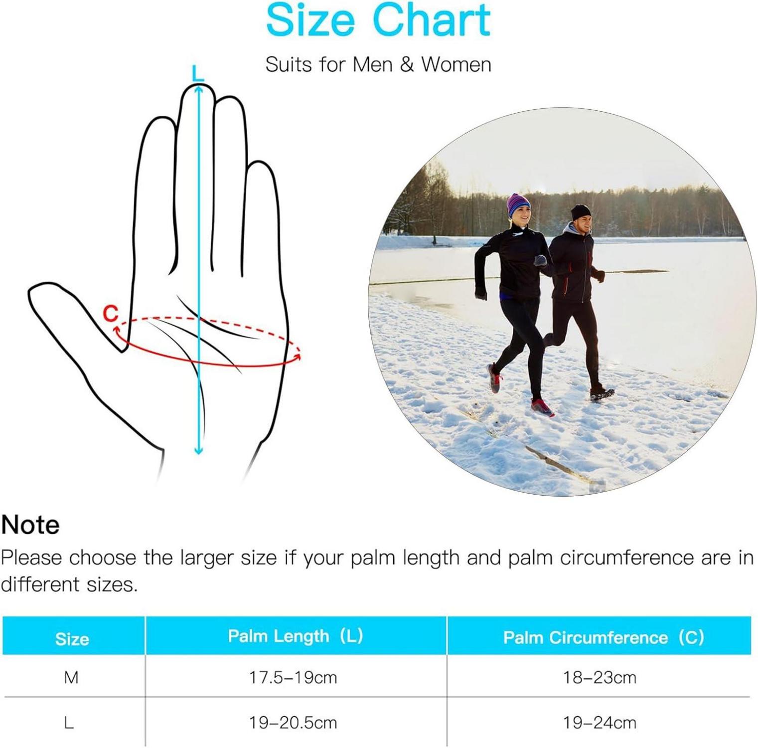 Touchscreen Handschuhe Herren Damen Winter Laufhandschuhe Anti-Rutsch