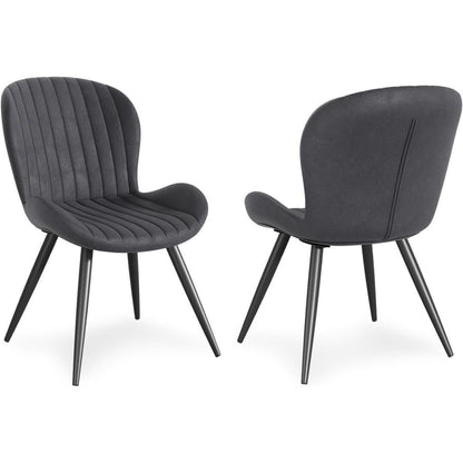 Esszimmerstühle 2er Set Dunkelgrau | Ergonomisch & Robust