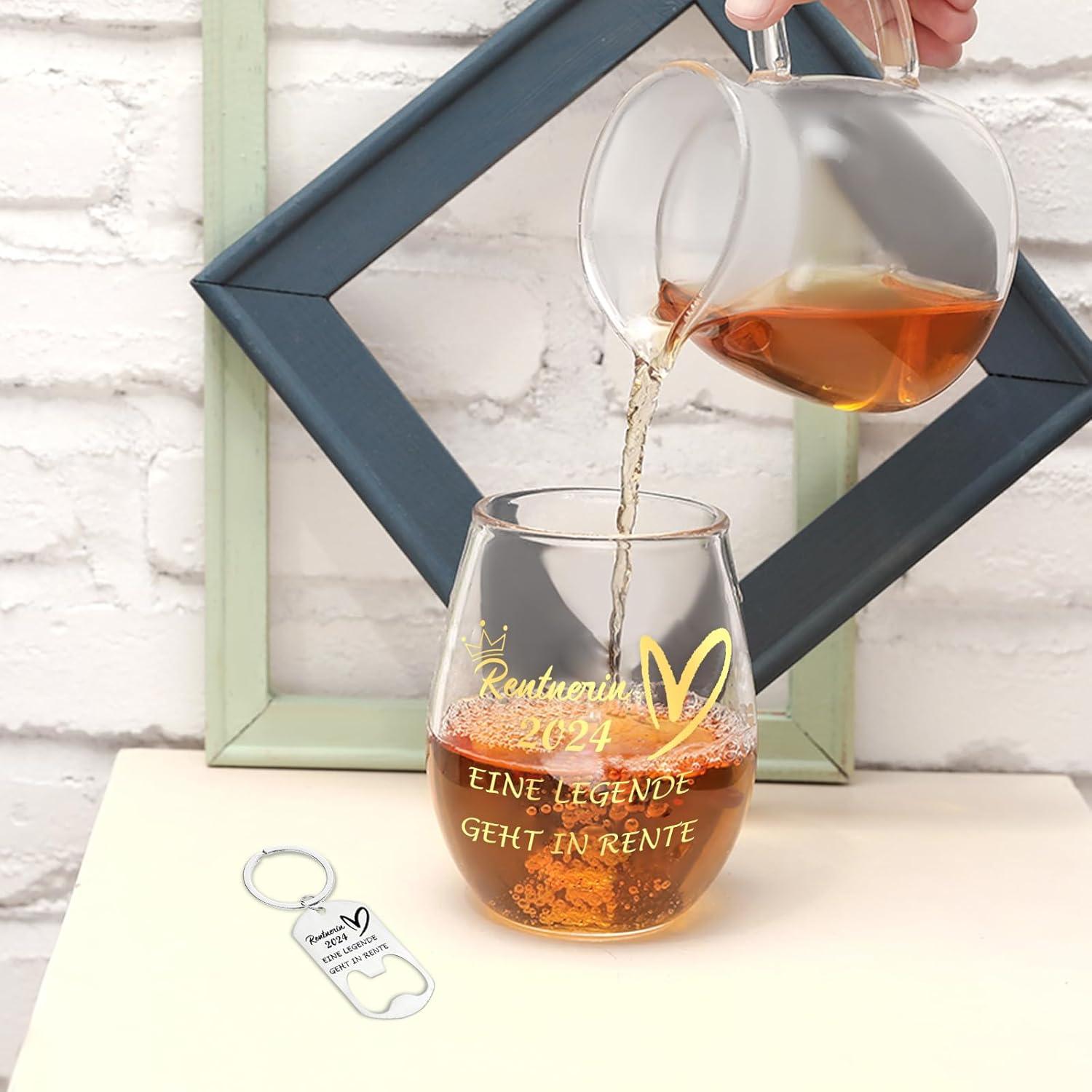 Weingläser Rentner Rente Geschenk 2024 Ruhestand Kollegen 16oz Gläser Grau 2