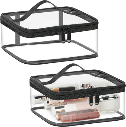Transparente PVC Kulturtasche 2er-Set für Reise und Make-up
