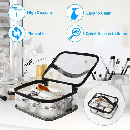 Aucuu Kulturtasche Transparent, 2 Stück Kosmetiktasche Wasserdicht Reise-Waschtaschen, TSA-zugelassen