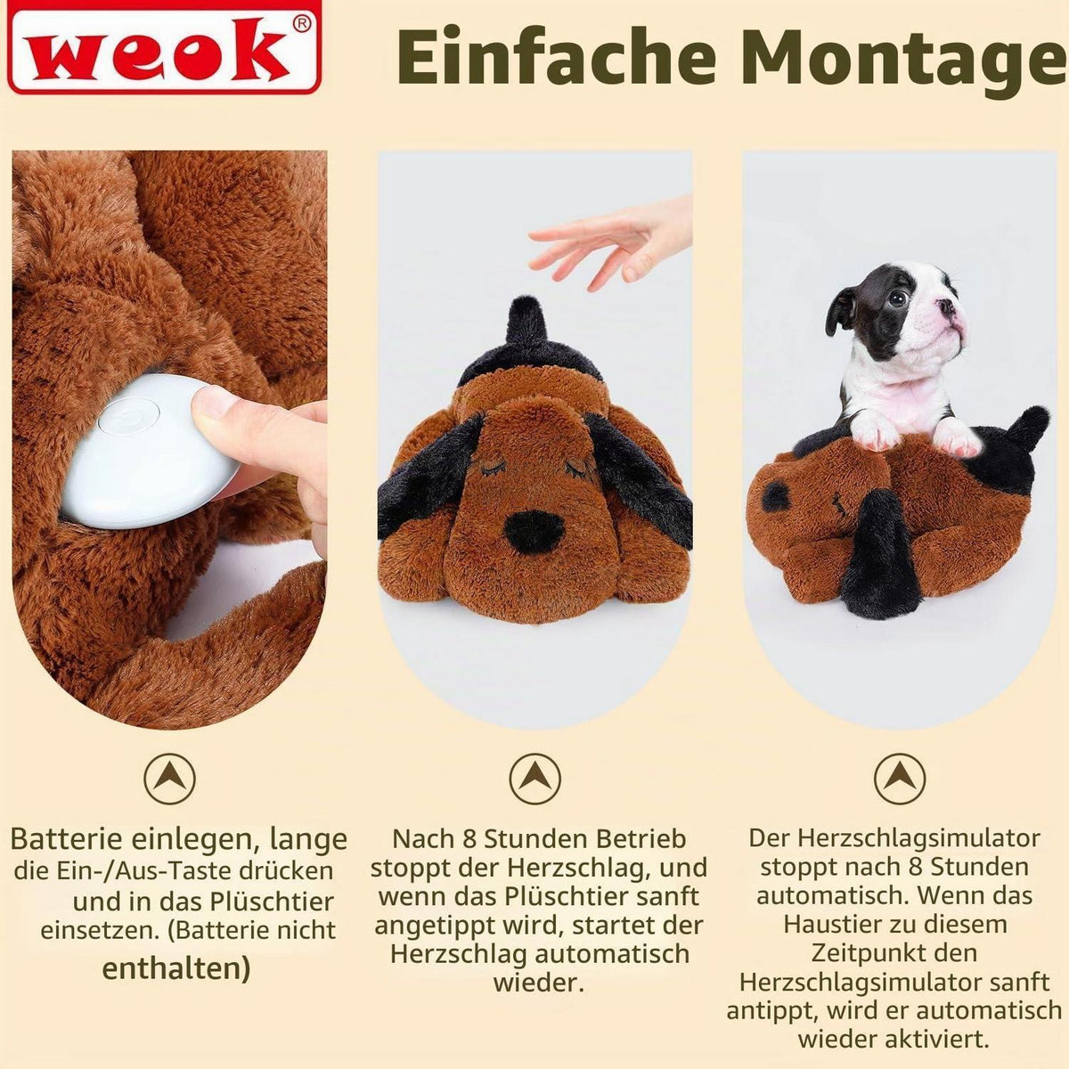 Herzschlag Welpe Plüschtier – Angstlinderung & Kuscheltraum