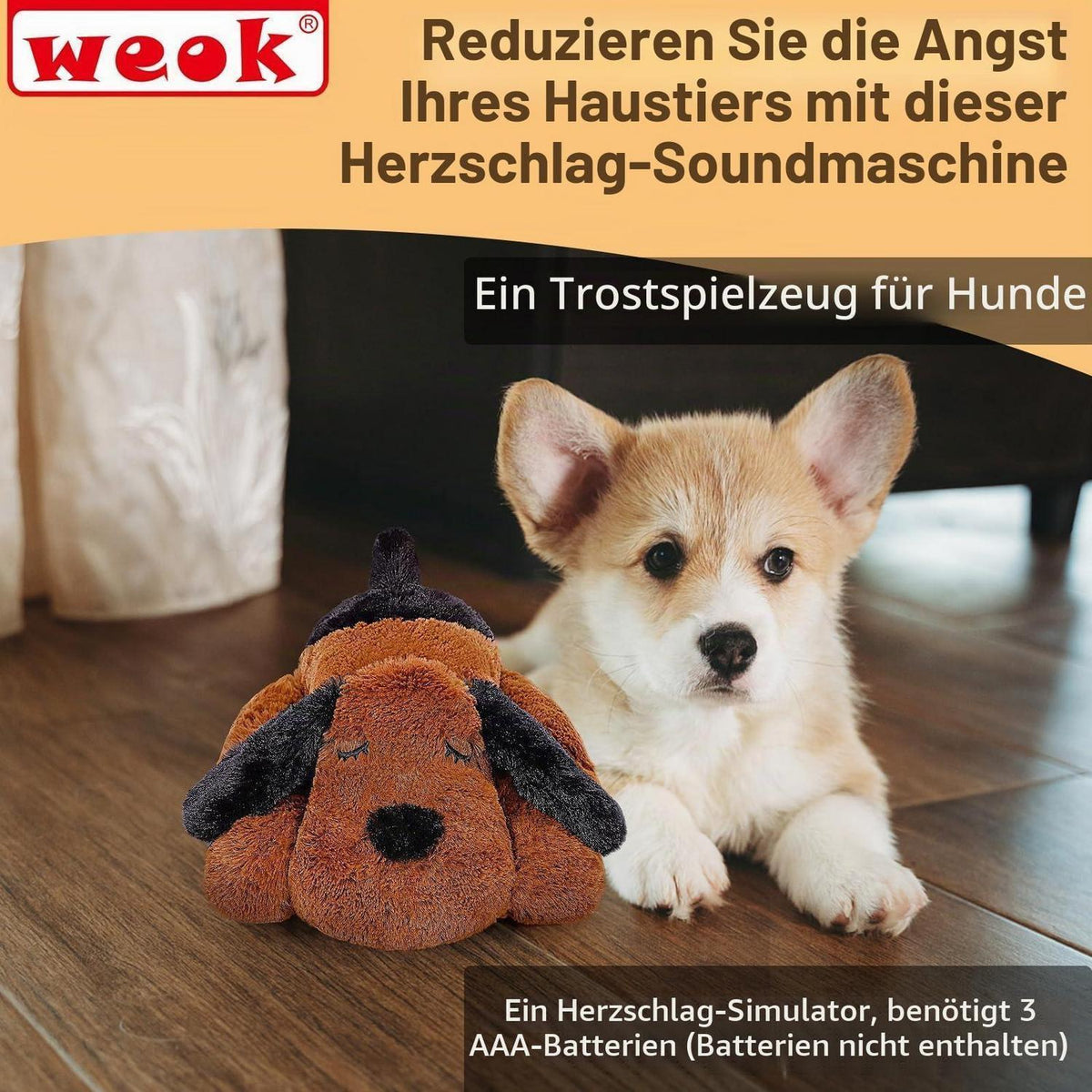 Herzschlag Welpe Plüschtier – Angstlinderung & Kuscheltraum