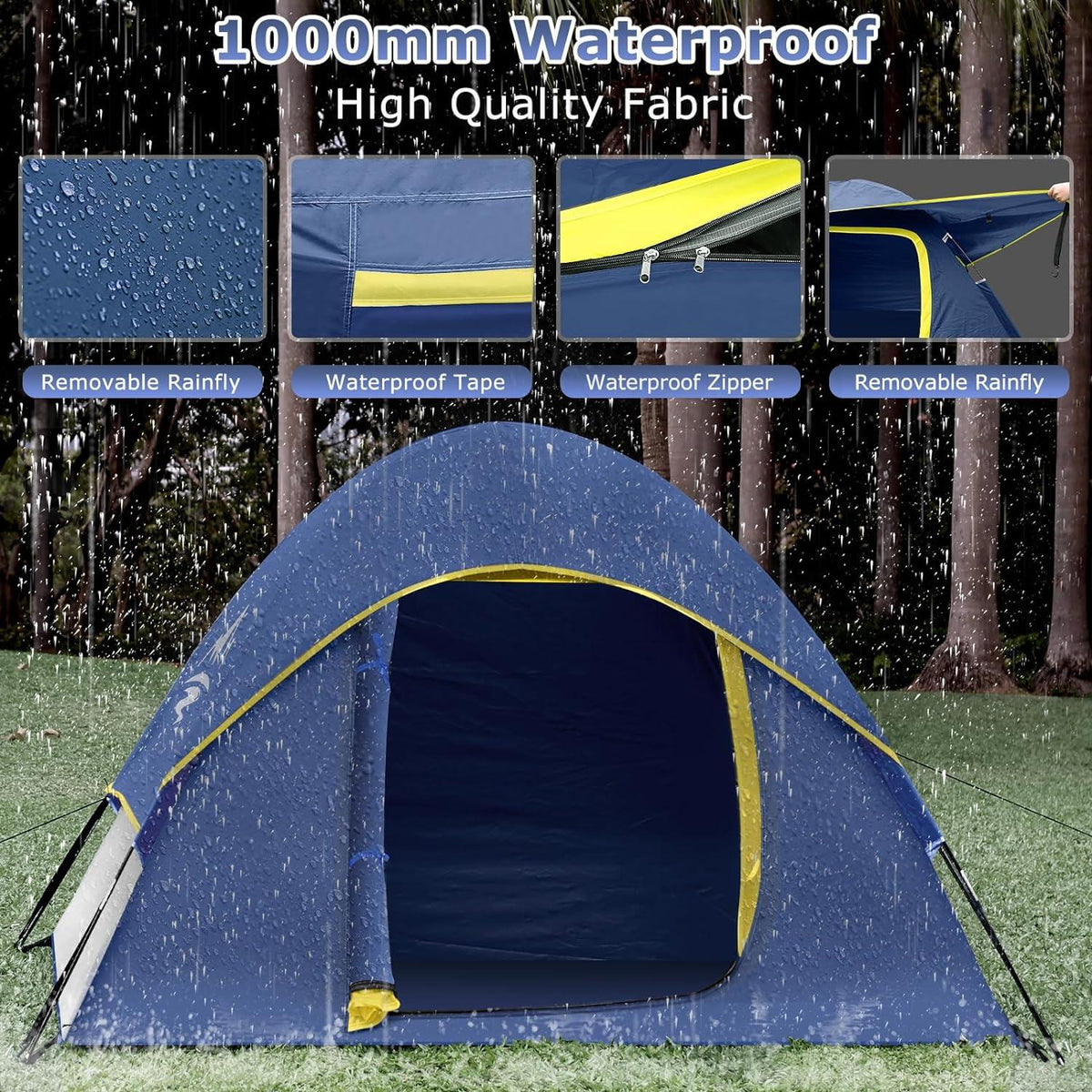 Familien Camping Zelt Kuppelzelt 2-3 Personen Outdoor Wasserdicht