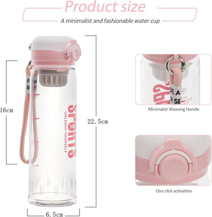 Protein Shaker 560ml Auslaufsicherer Fitnessshake Rosa