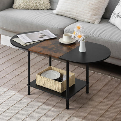Kleiner Couchtisch Holz mit Ablagen, Wohnzimmer