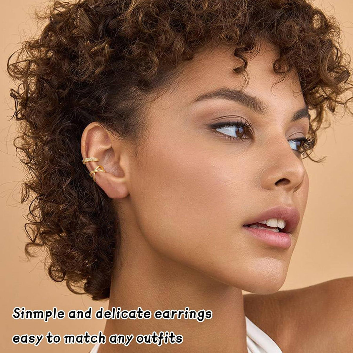 Ear Cuff Set Damen Ohrklemme Nicht Durchstochen Vergoldet Non Piercing Gold Ohrringe