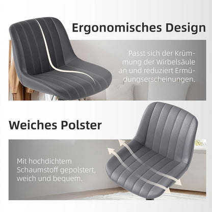 Drehbare Barhocker Set 3er – Höhenverstellbar, Dunkelgrau