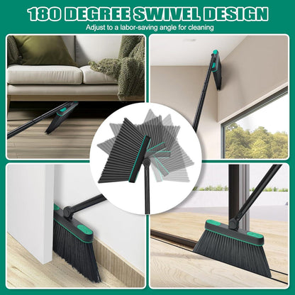 JEHONN Besen Kehrschaufel Set Langem Stiel 136cm 180 Grad