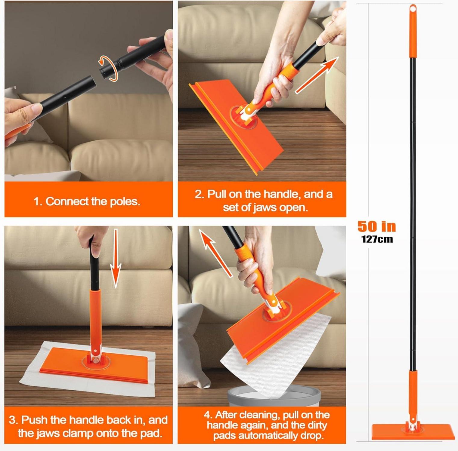 Bodenwischer Nass für Swiffer Pads, Starterset mit 10 Trockenen & 10