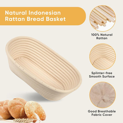 Professionelles Oval Gärkörbchen & Sauerteig Starter Set