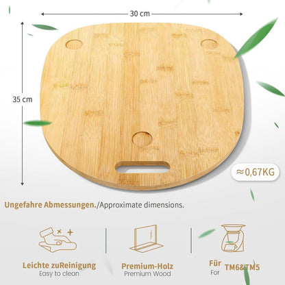 Gleitbrett Bambus für Thermomix TM6 TM5 Rutschfest & Stoßdämpfend