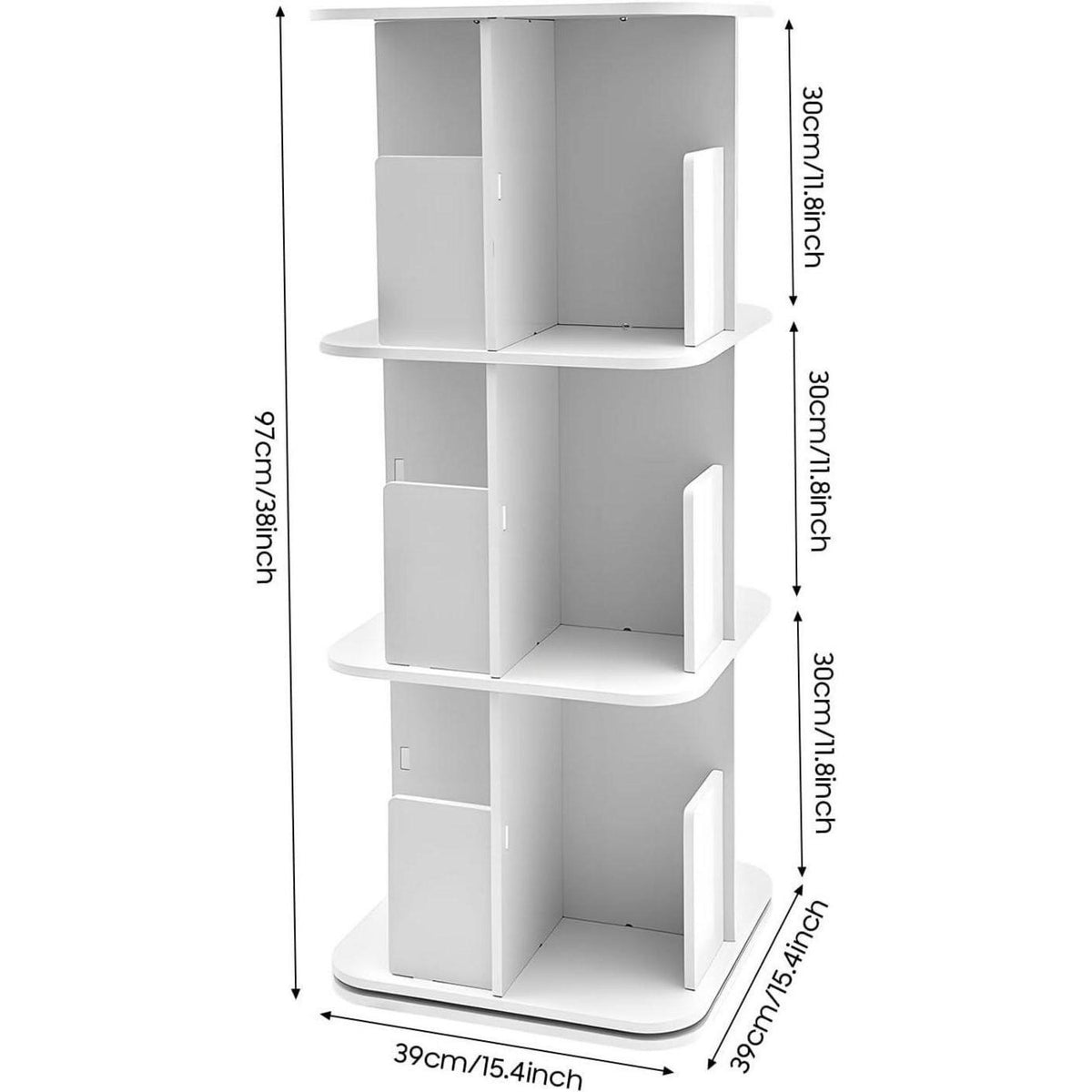 Drehbares 3-stufiges Bücherregal – 360° Organizer für Zuhause