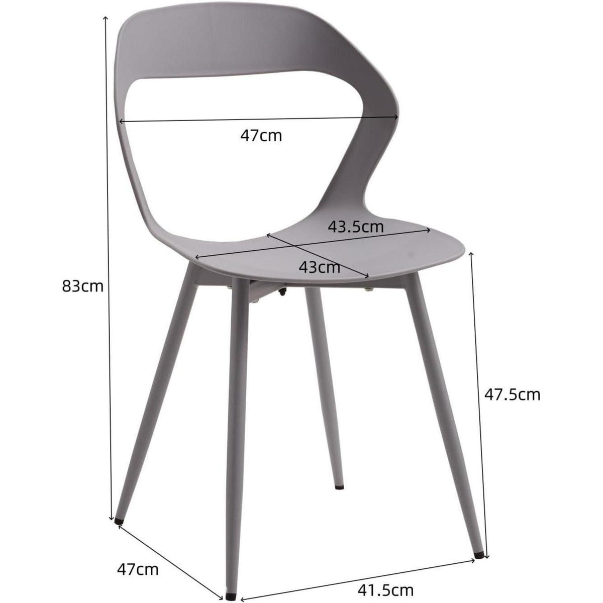 Nordischer Esszimmerstuhl Set 4er-Pack Grau