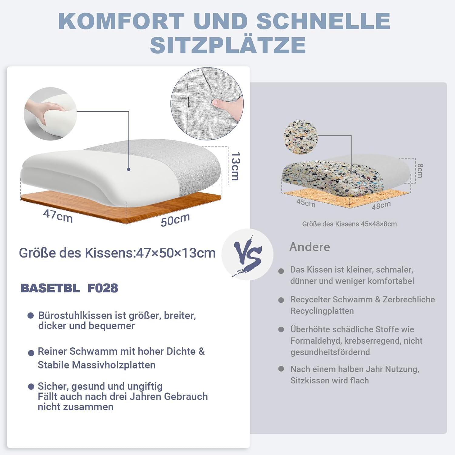 Bürostuhl Chefsessel 150 kg Ergonomisch Stoff Grau Höhenverstellbar