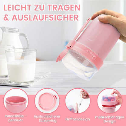Bugucat Müslibecher to Go 660ML+260ML 2in1 Joghurtbecher to Go Müsli Cup to Go Becher mit Löffel Tasche Auslaufsicherer Lunchpot Müslidose Unterwegs