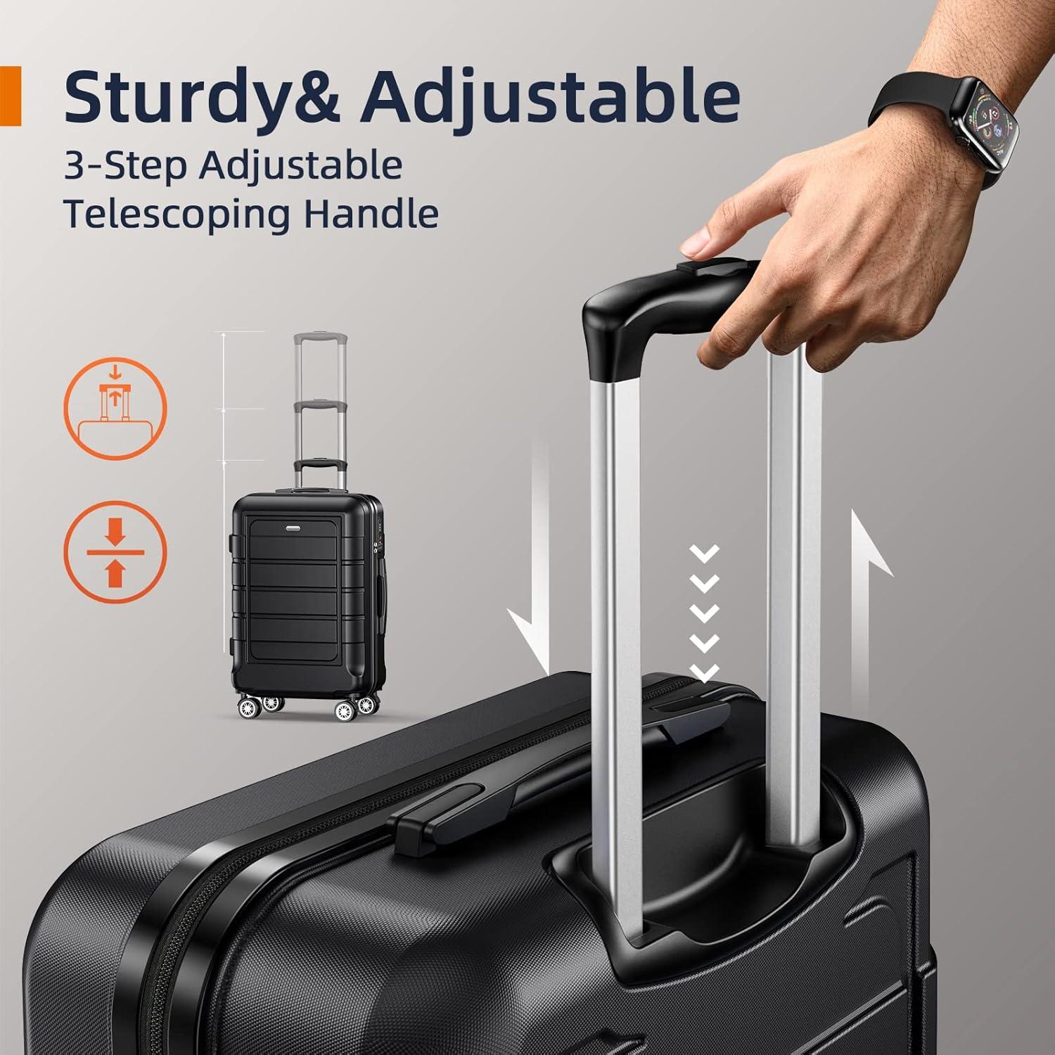 SHOWKOO Koffer Set XL 4 Rollen Hartschale Erweiterbar TSA-Schloss