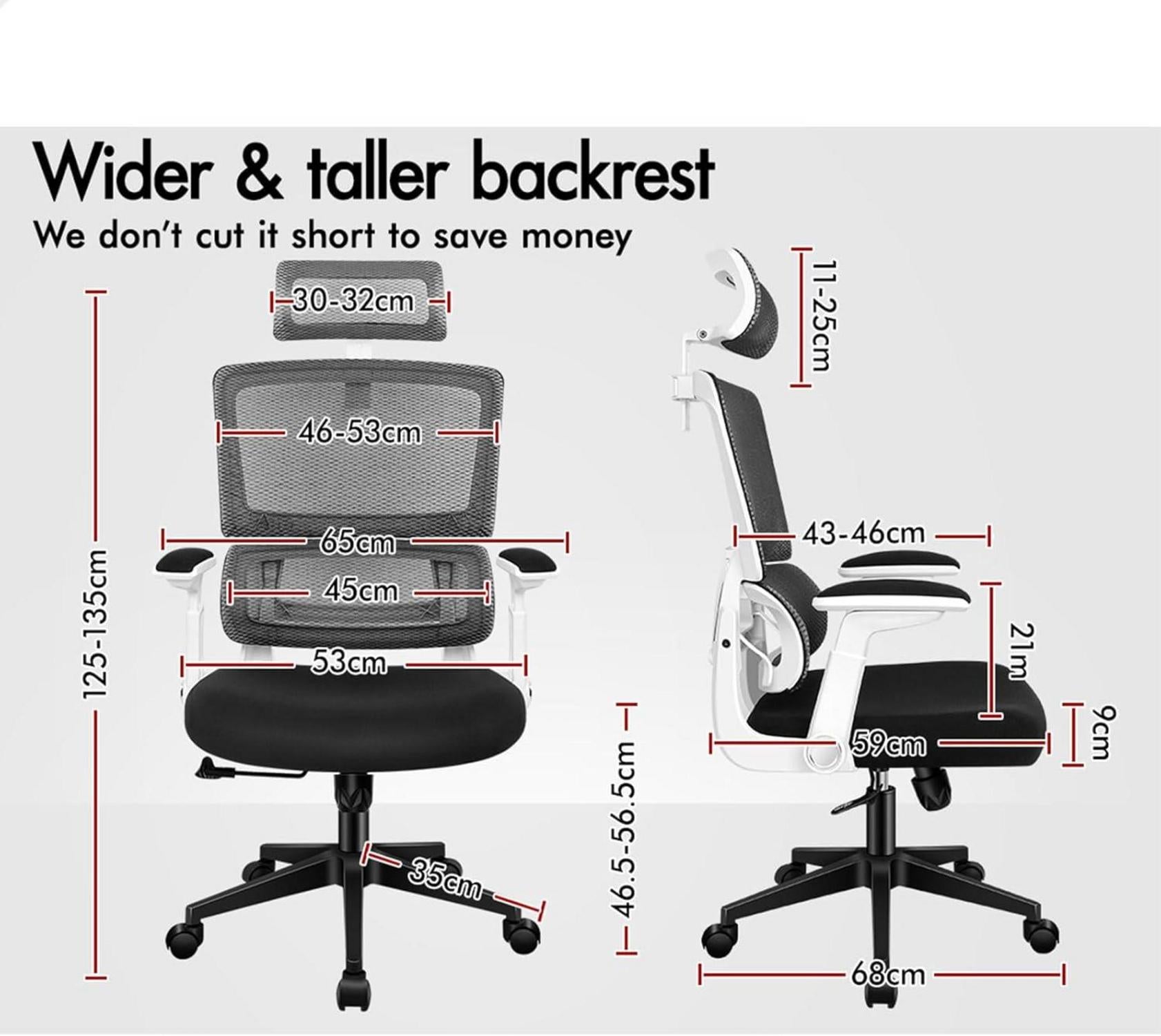 Ergonomischer Netz-Bürostuhl mit Lordosenstütze und