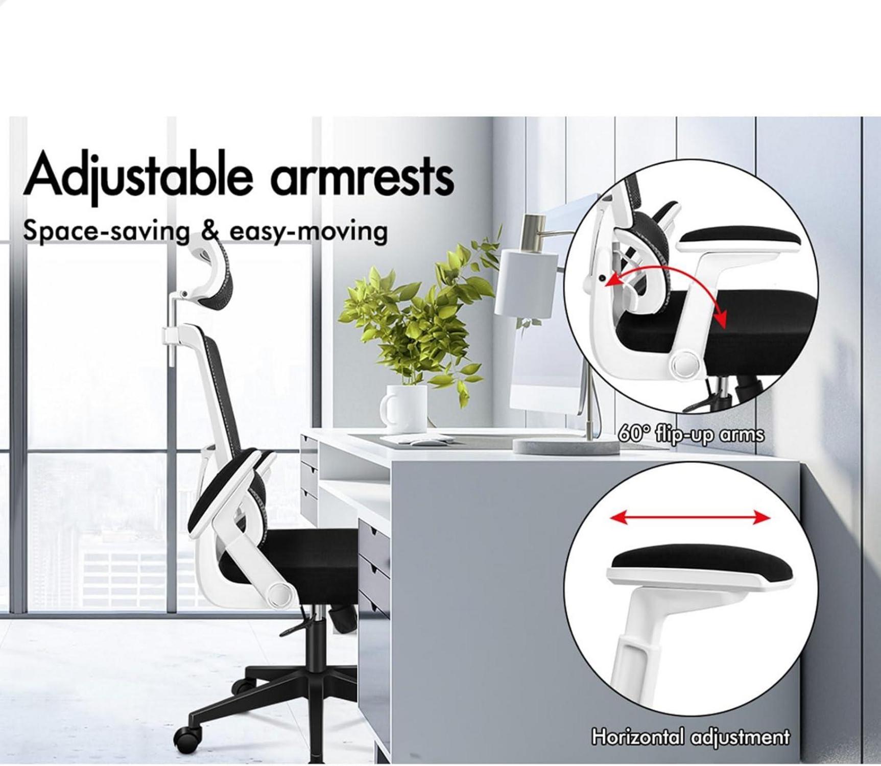 Ergonomischer Bürostuhl mit Lordosenstütze und Kopfstütze