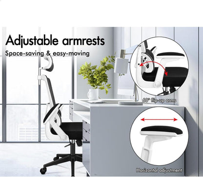 Ergonomischer Bürostuhl mit Lordosenstütze und Kopfstütze