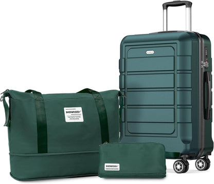SHOWKOO Koffer Klein ABS+PC Hartschale 4 Rollen TSA-Schloss