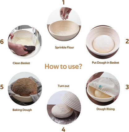 Professionelles 23cm Brotbackset mit Sauerteigstarter & Zubehör