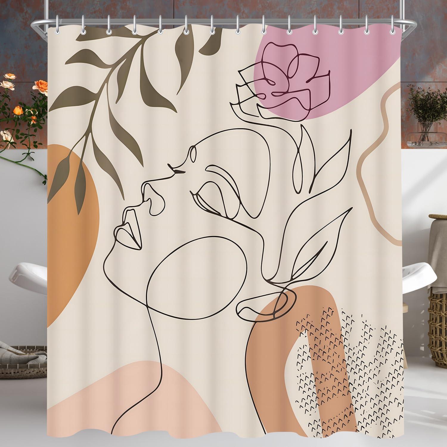Duschvorhang Eindrücke von Frauen 240x200cm mit beschwertem Saum und