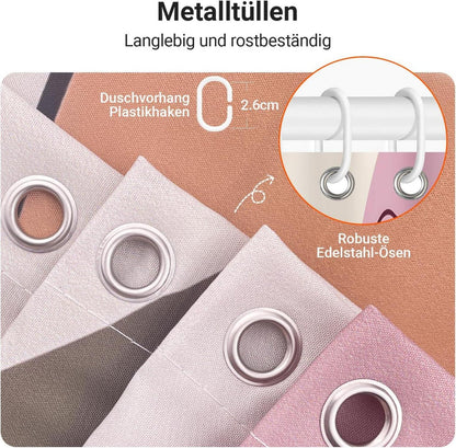 Duschvorhang 240x200cm Frauen Eindrücke Beschwerter Saum, Antischimme, Wasserabweisend, Waschbar Polyester Badevorhang 16 Ösen Duschvorhangringe H200