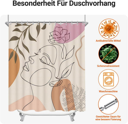 Duschvorhang 240x200cm Wasserabweisend Eindrücke Frauen Antischimme Saum
