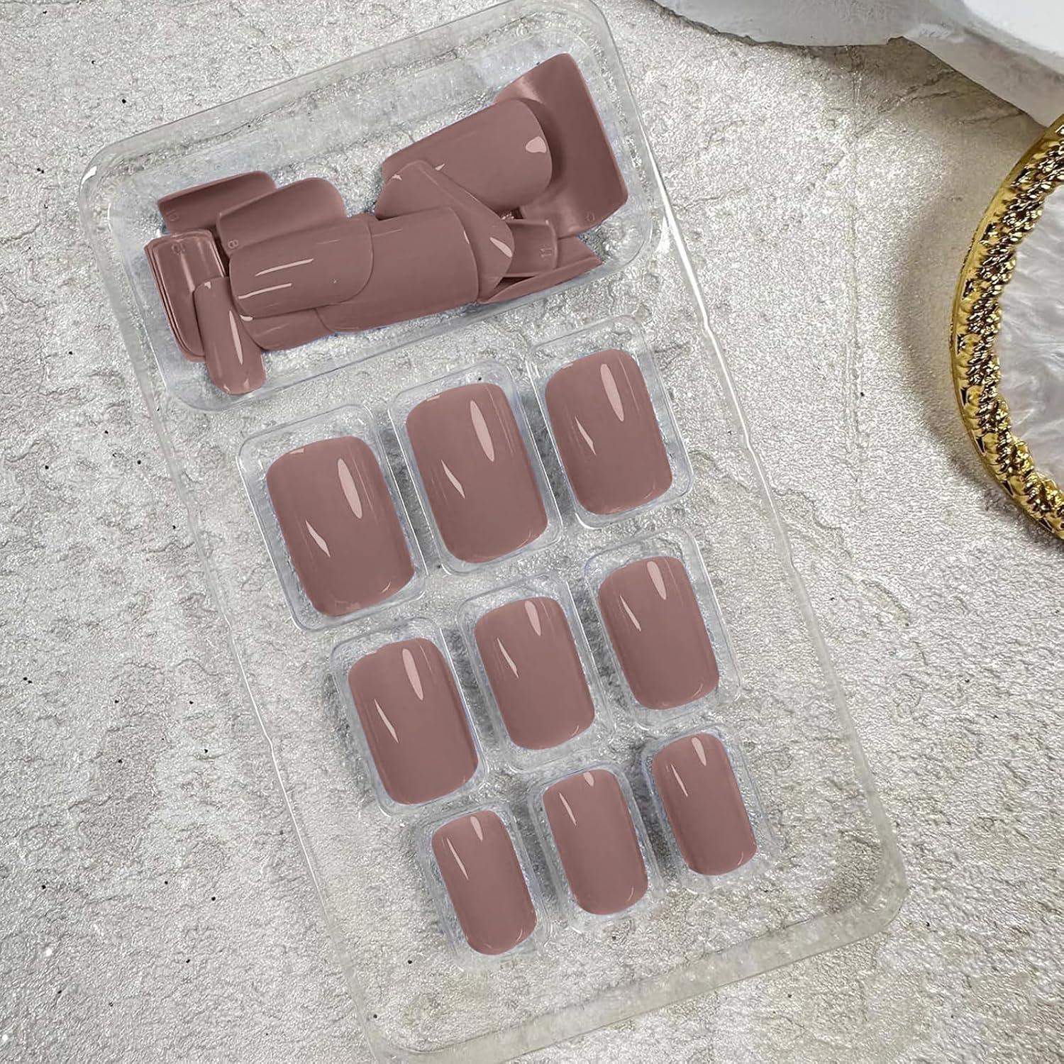 24er Set Einfarbige Press-on Nägel Fingernägel Zum Aufkleben