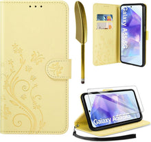 Lederhülle für Samsung Galaxy A55 5G Wallet Schutzhülle Gelb