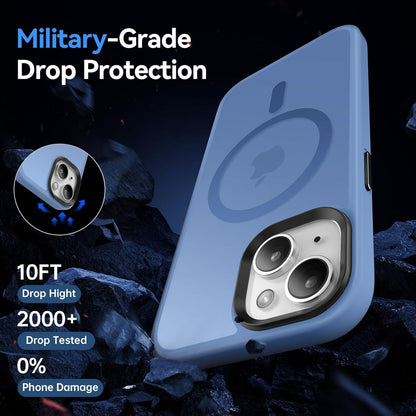 Kmofizle iPhone 15 Hülle MagSafe Schutzhülle Transparent Blau