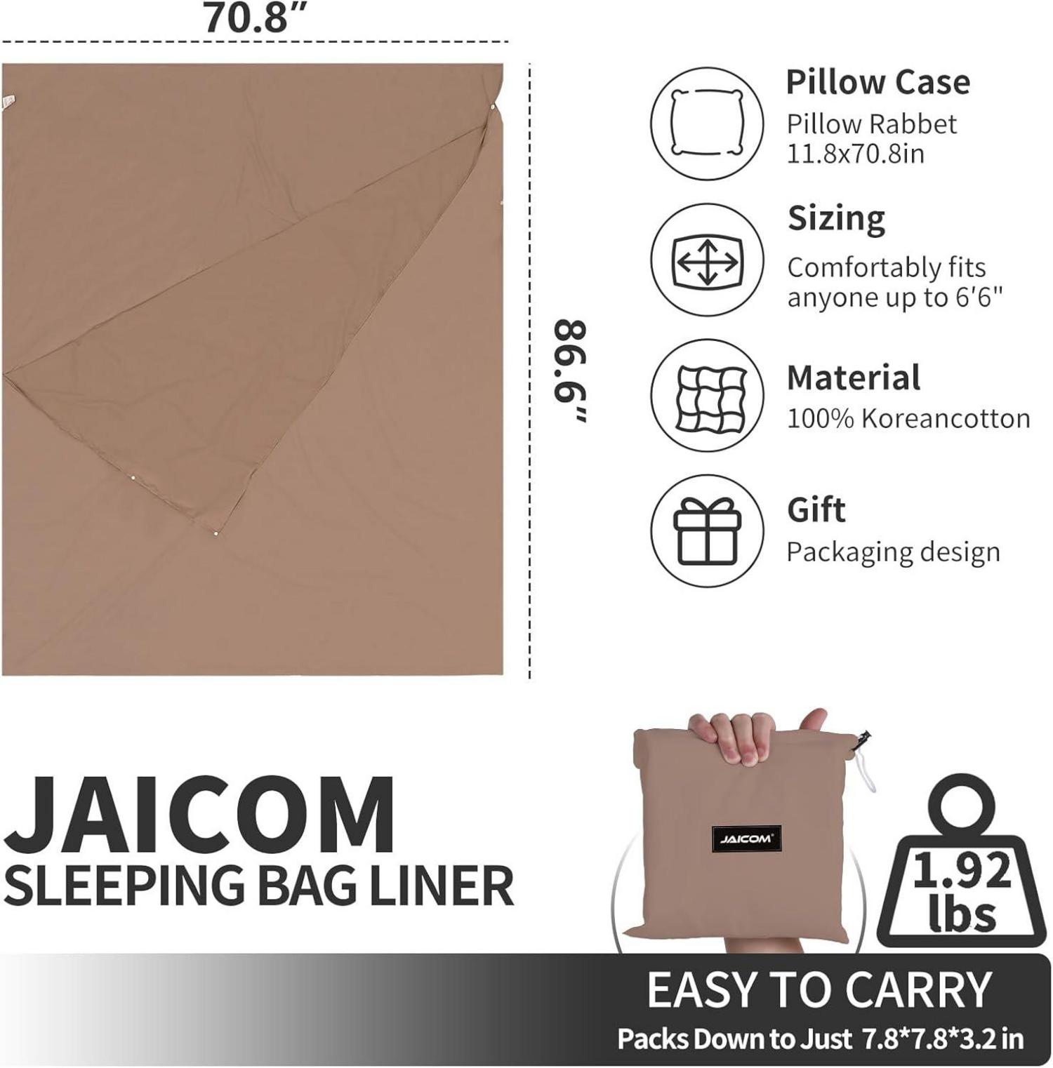 JAICOM Ultraleichter Hüttenschlafsack, Reiseschlafsack