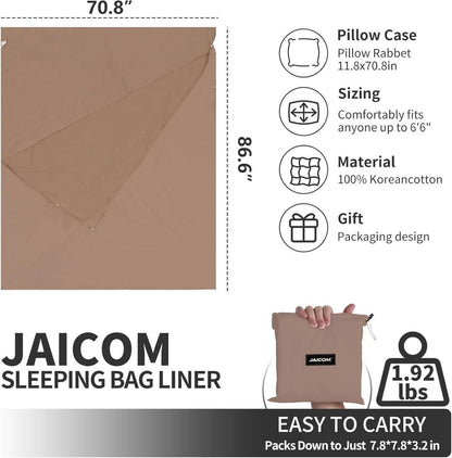 JAICOM Ultraleichter Hüttenschlafsack, Reiseschlafsack