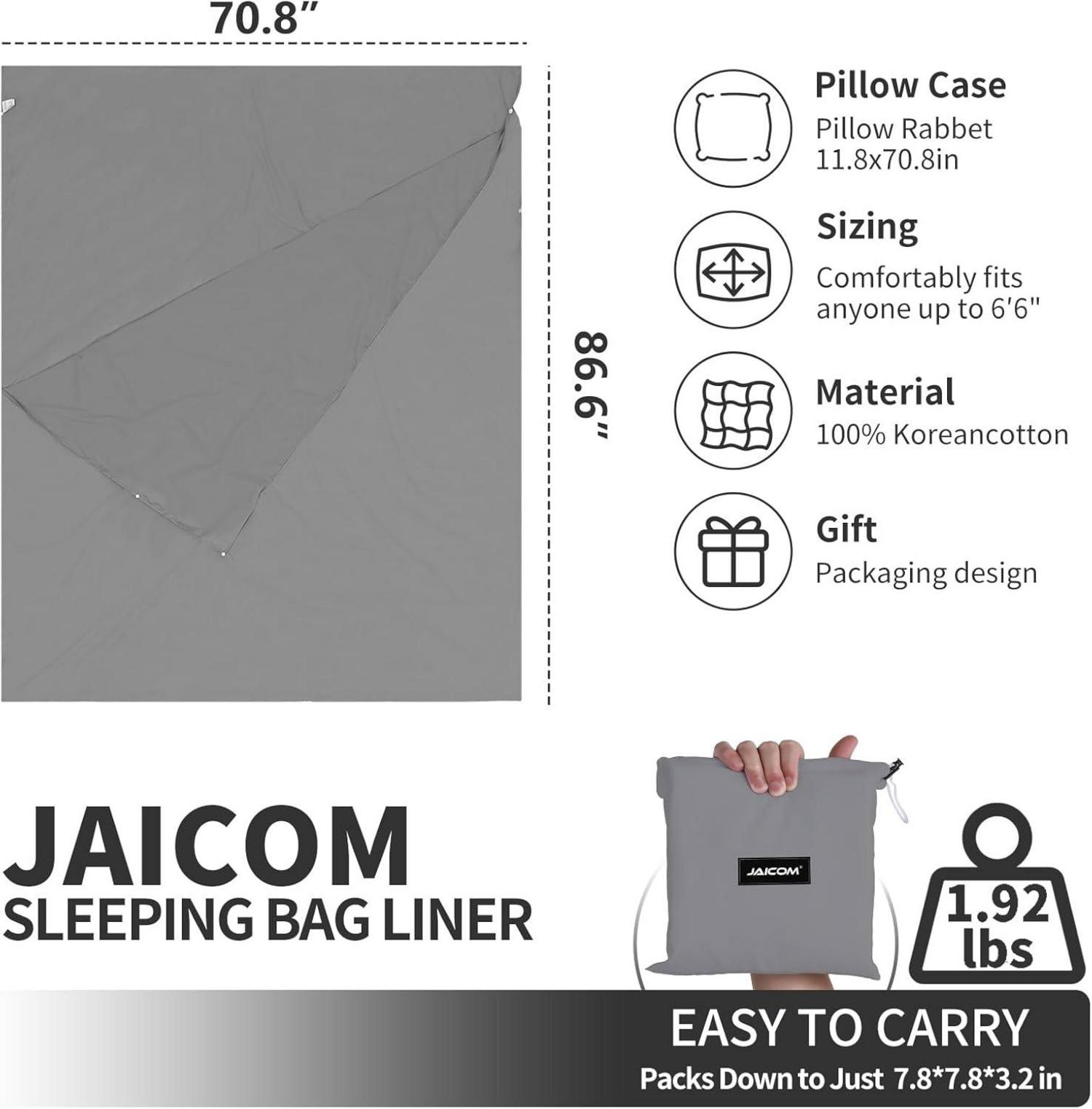 Hüttenschlafsack 2in1 Mikrofaser Seideschlafsack mit
