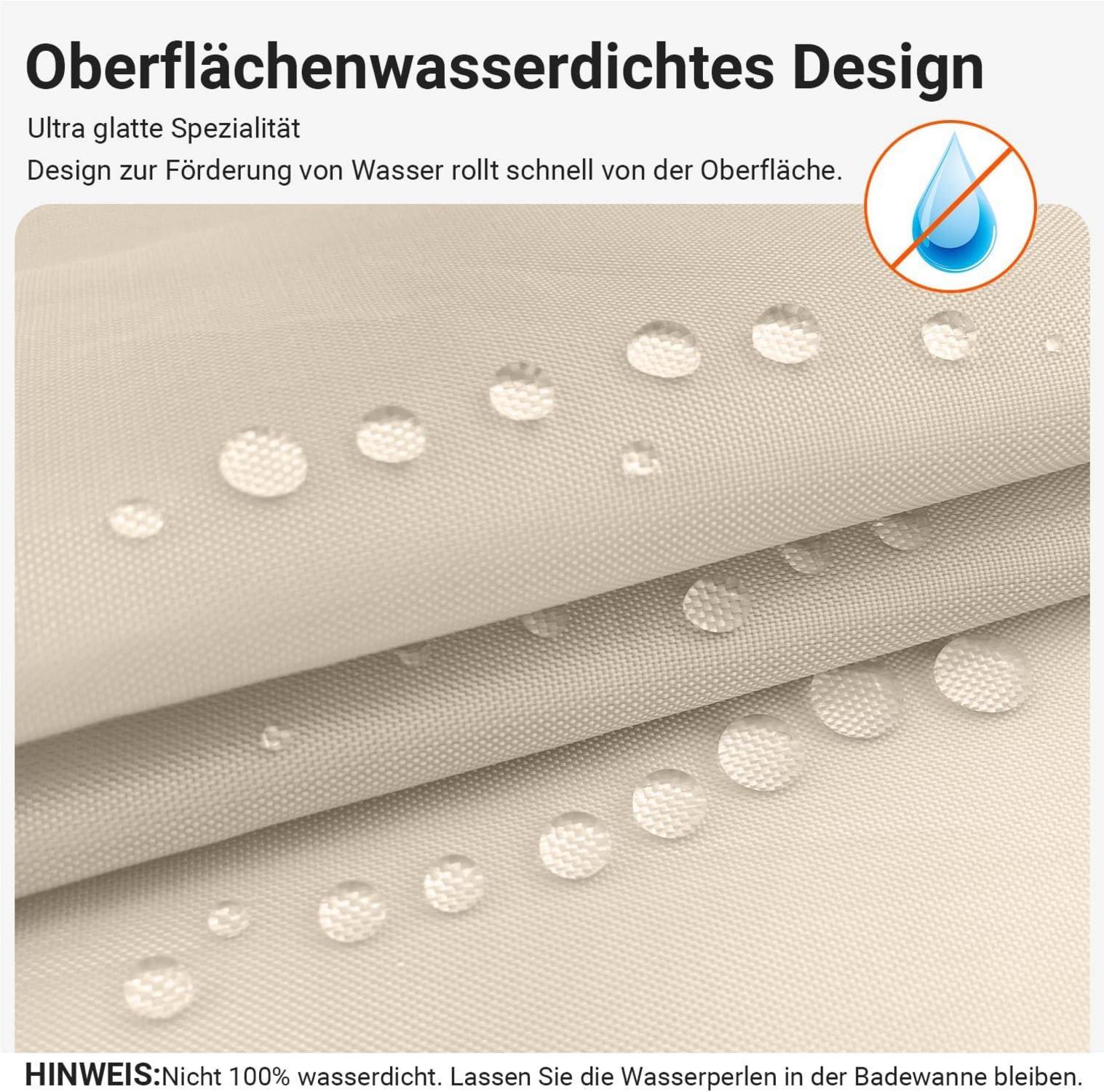 Duschvorhang 120x160 cm Beige Antischimmel Polyester