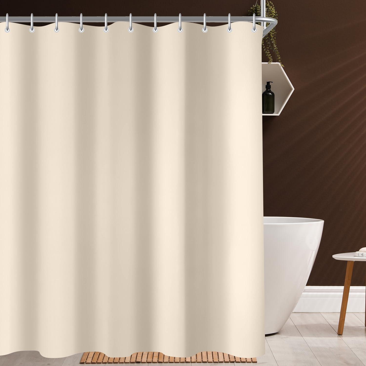 Duschvorhang 120x160 cm Beige, Polyester Stoff, Antischimmel, Wasserabweisend